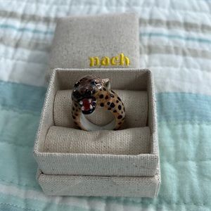 Mach ceramic leopard ring